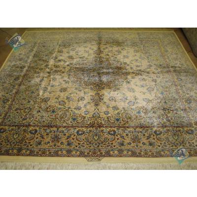 Square Qom Carpet Complete Silk