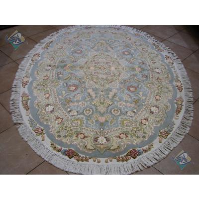 Rug Oval Tabriz Carpet Handmade Ghaneipour Design