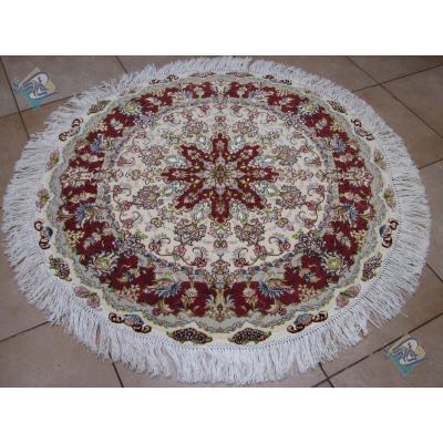 Circle Tabriz Handwoven Carpet Golmehr Design