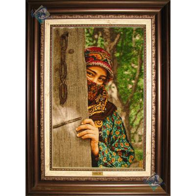 Tabriz Tableau Carpet  Handwoven  Tribal girl Design