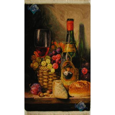 Tableau Carpet Handwoven Tabriz Grape and wine basket Design