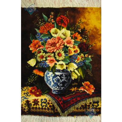 Tableau Carpet Handwoven Tabriz Flower Pot Design