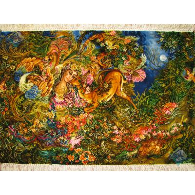 Tableau Carpet Handwoven Tabriz Miniature Design