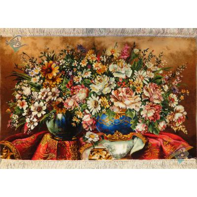 Tableau Carpet Handwoven Tabriz flower Pot  Design
