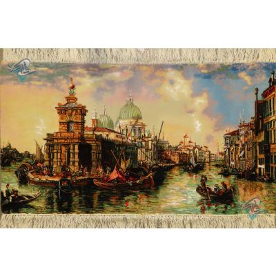 Tableau Carpet Handwoven Tabriz View of Venice Design