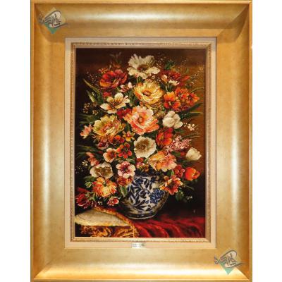 Tableau Carpet Handwoven Tabriz Flower pot Design