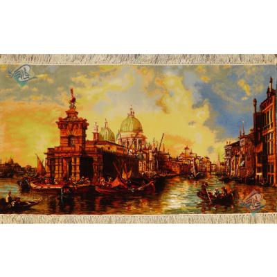 Tableau Carpet Handwoven Tabriz View of Venice Design