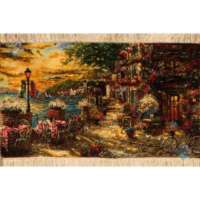 Tableau Carpet Handwoven Tabriz Dream Beach View Design