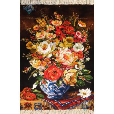 Tableau Carpet Handwoven Tabriz Flower pot Design