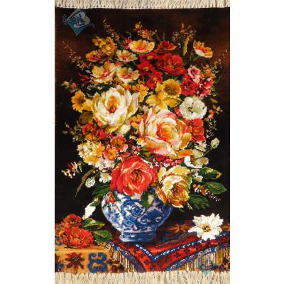 Tableau Carpet Handwoven Tabriz Flower pot Design