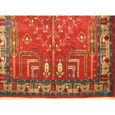 قالیچه سنندج کردستان پشم دست ریس و رنگ گیاهی