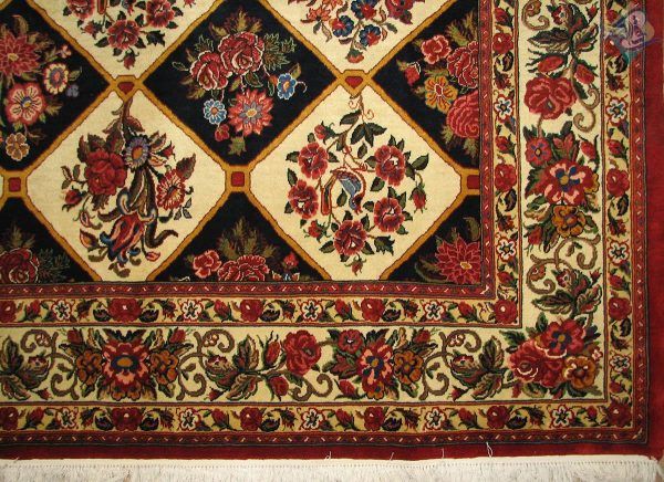 هفت متری دستباف بختیاری طرح قاب پامچال رنگ گیاهی - Image 4