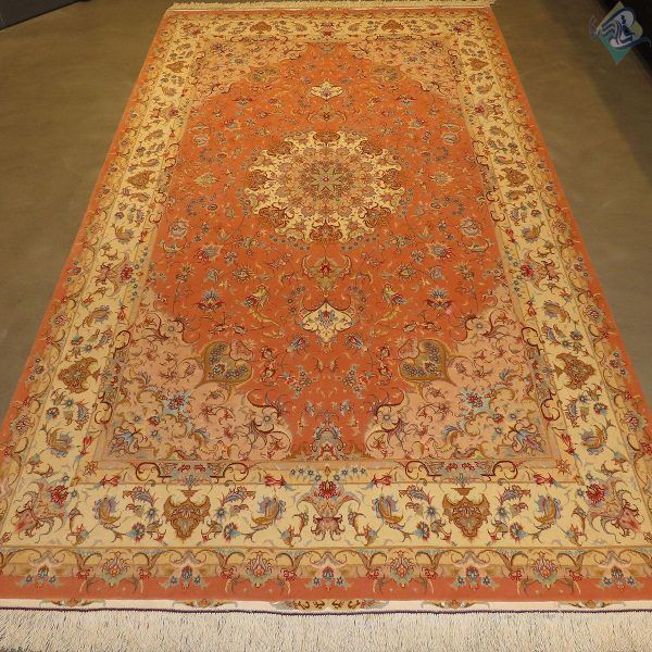 جفت شش متری دستباف تبریز طرح جدید علیا سرداری چله و گل ابریشم - Image 3