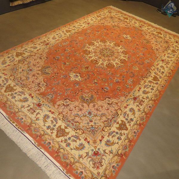 جفت شش متری دستباف تبریز طرح جدید علیا سرداری چله و گل ابریشم - Image 6
