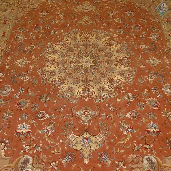 جفت شش متری دستباف تبریز طرح جدید علیا سرداری چله و گل ابریشم - Image 8