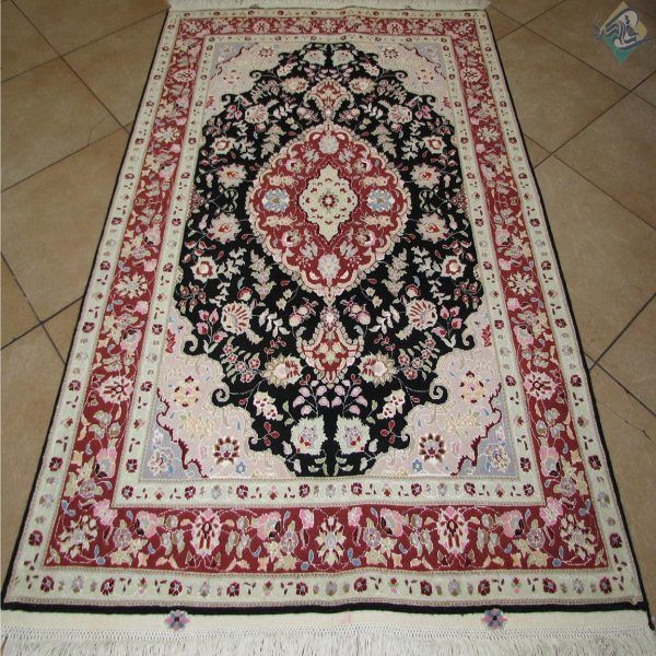 ذرع و نیم دستباف تبریز طرح بهبود قلم گل ابریشم پنجاه رج - Image 2