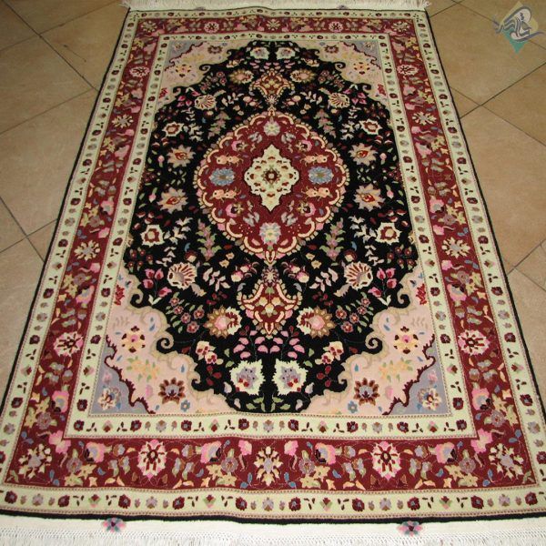 ذرع و نیم دستباف تبریز طرح بهبود قلم گل ابریشم پنجاه رج - Image 3