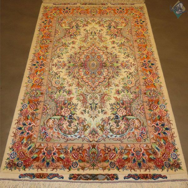 ذرع و نیم دستباف تبریز طرح خطیبی کف متن و کف حاشیه چله ابریشم - Image 2