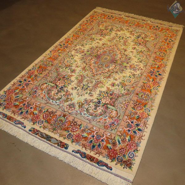 ذرع و نیم دستباف تبریز طرح خطیبی کف متن و کف حاشیه چله ابریشم - Image 5
