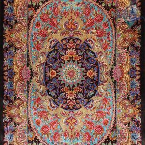 ذرع و نیم دستباف تمام ابریشم قم تولیدی قالیکده