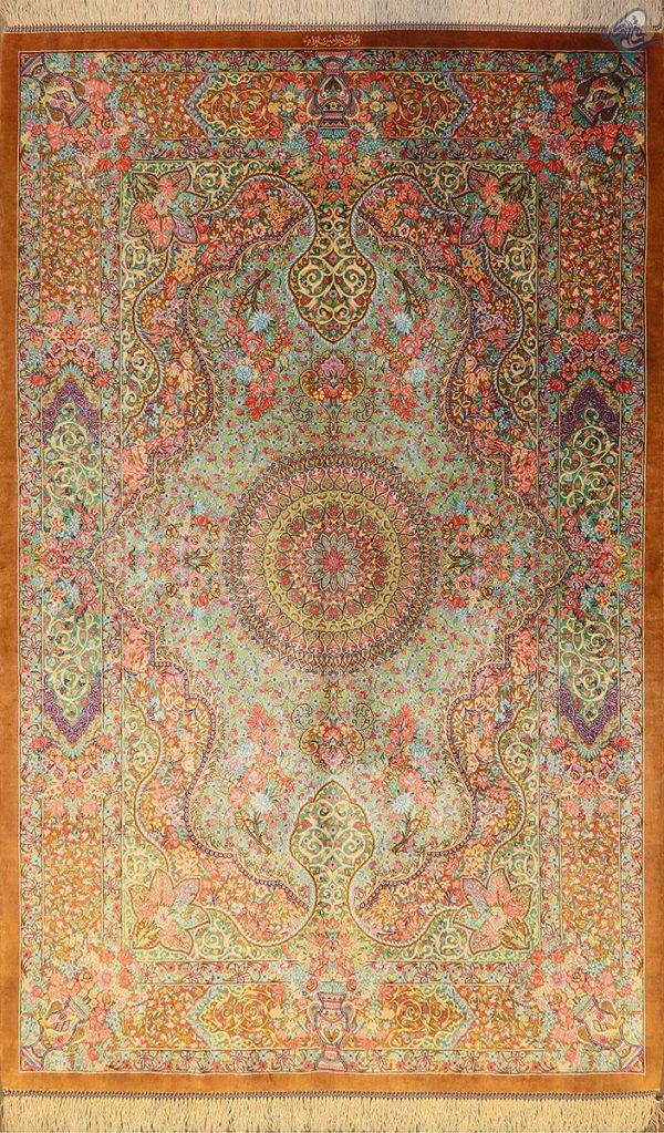 ذرونیم دستباف تمام ابریشم قم مارک امیری اعلا