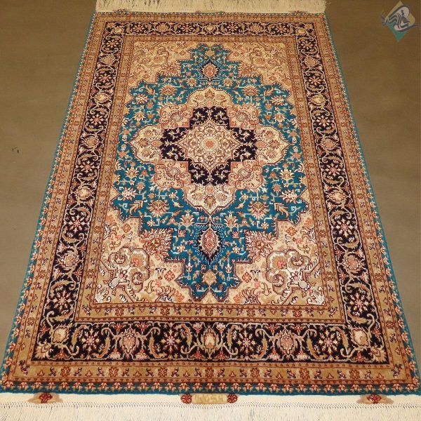 ذرع و نیم دستباف تبریز طرح جدید هریس کامپیوتری گل ابریشم پنجاه رج - Image 2