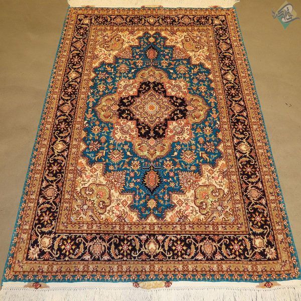 ذرع و نیم دستباف تبریز طرح جدید هریس کامپیوتری گل ابریشم پنجاه رج - Image 3