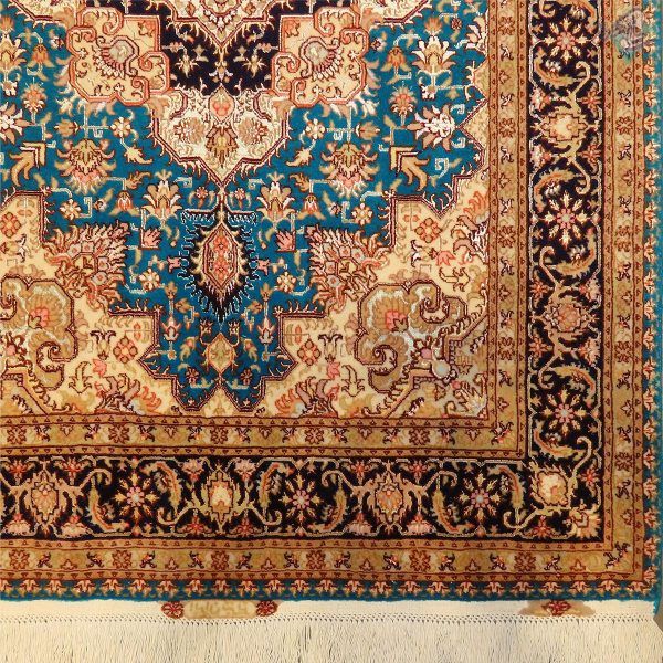 ذرع و نیم دستباف تبریز طرح جدید هریس کامپیوتری گل ابریشم پنجاه رج - Image 4