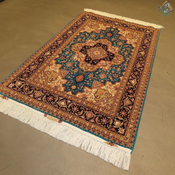 ذرع و نیم دستباف تبریز طرح جدید هریس کامپیوتری گل ابریشم پنجاه رج - Image 6