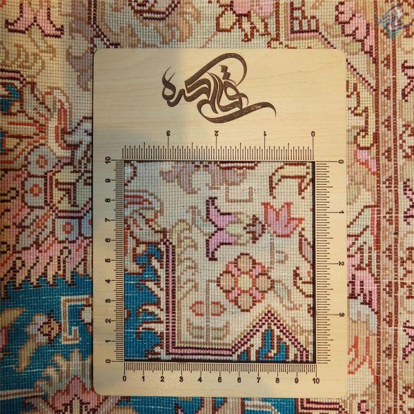 ذرع و نیم دستباف تبریز طرح جدید هریس کامپیوتری گل ابریشم پنجاه رج - Image 7