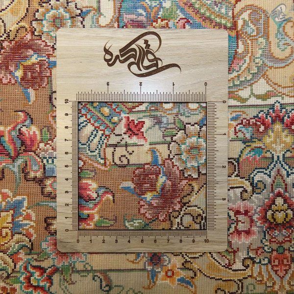ذرع و نیم دستباف تبریز طرح خطیبی جدید دو کف ابریشم شصت رج - Image 7
