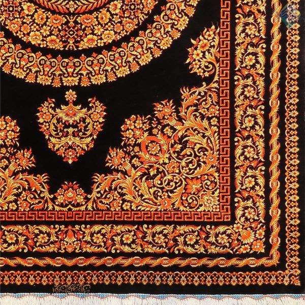 ذرع و نیم دستباف تمام ابریشم قم طرح جدید ورساچه تولیدی امیران - Image 4