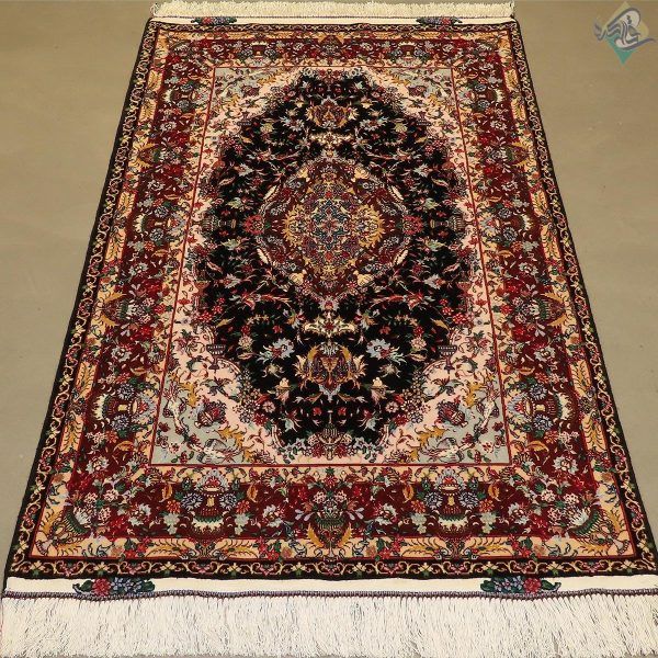 ذرع و نیم دستباف تبریزطرح جدید نشاط دورگلیم بافدارچله و گل ابریشم - Image 3