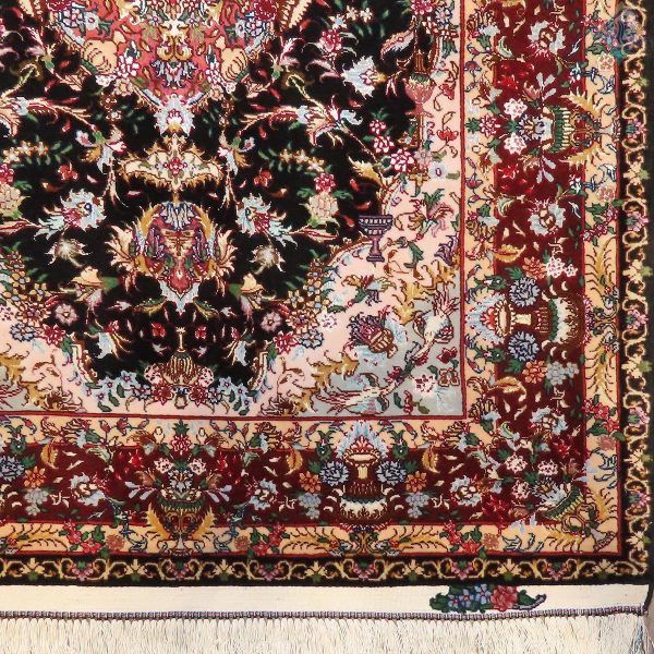 ذرع و نیم دستباف تبریزطرح جدید نشاط دورگلیم بافدارچله و گل ابریشم - Image 4