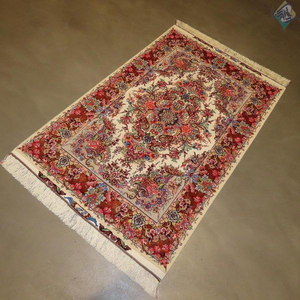 ذرع و نیم دستباف تبریز طرح خطیبی دو کف ابریشم شصت رج - Image 6