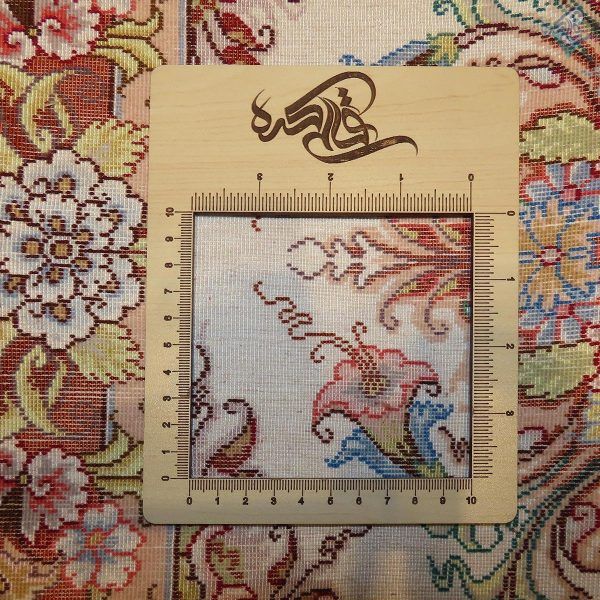 ذرع و نیم دستباف تبریز طرح خطیبی دو کف ابریشم شصت رج - Image 7