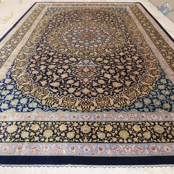 جفت نه متری دستباف تمام ابریشم قم اعلا باف - Image 8