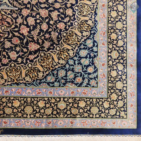 جفت نه متری دستباف تمام ابریشم قم اعلا باف - Image 11