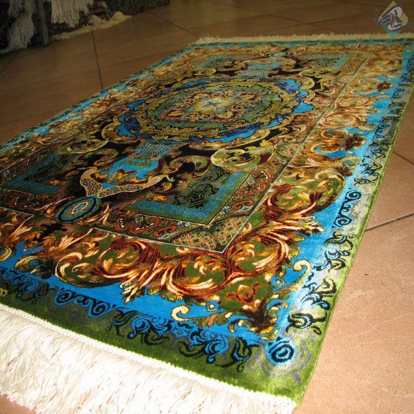 ذرع و چهارک دستباف تمام ابریشم قم تولیدی میرمهدی نقشه جدید - Image 5