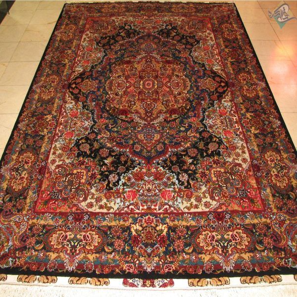 جفت نه متری دستباف تبریز طرح جدید سالاری دو متن چله و گل ابریشم - Image 3