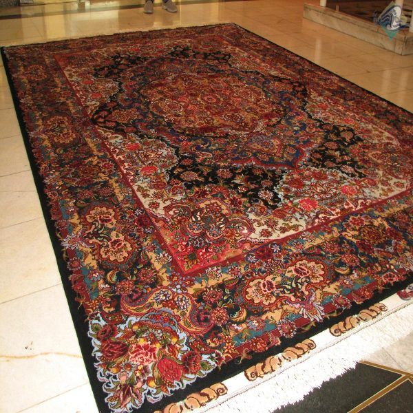 جفت نه متری دستباف تبریز طرح جدید سالاری دو متن چله و گل ابریشم - Image 6