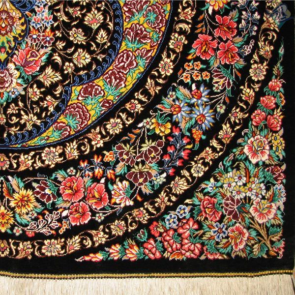 ذرع و چهارک دستباف تمام ابریشم قم مارک محلوجی ریز باف - Image 4