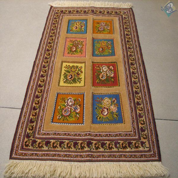 ذرع و چهارک سوزنی فرش سیرجان برجسته باف تمام پشم رنگ گیاهی - Image 2