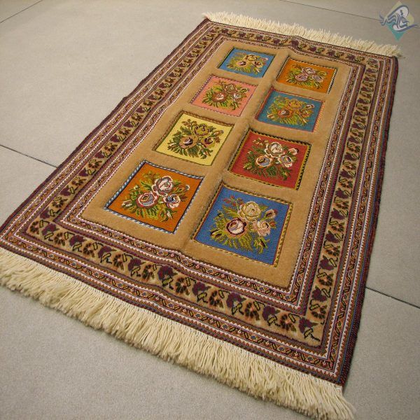 ذرع و چهارک سوزنی فرش سیرجان برجسته باف تمام پشم رنگ گیاهی - Image 5