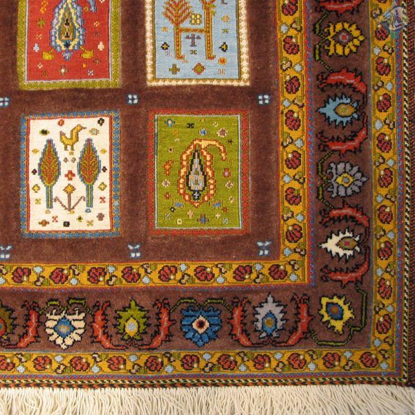 ذرع و چهارک سوزنی فرش سیرجان برجسته باف تمام پشم رنگ گیاهی - Image 4