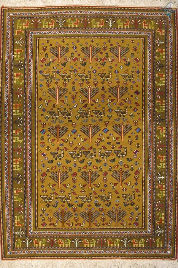 زروچارک دستباف گلیم سوزنی ریزباف سیرجانی اعلا