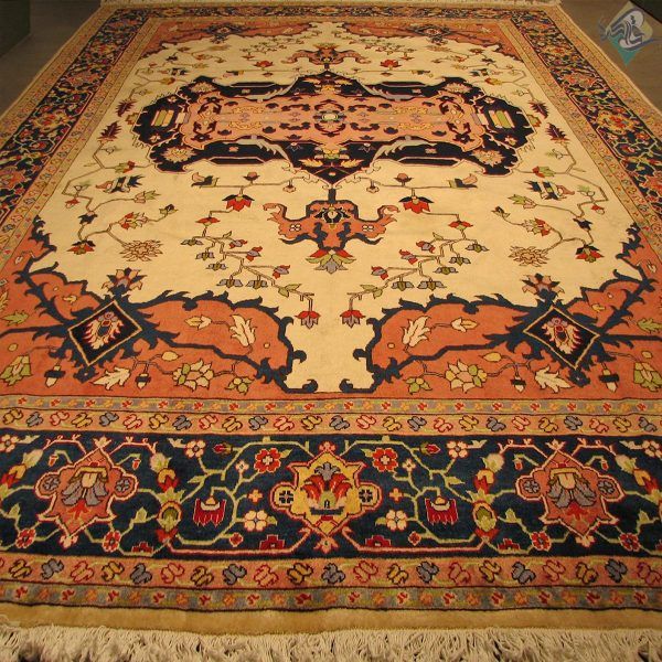 حدود دوازده متری دستباف هریس بخشایش طرح لچک ترنج خاص رنگ گیاهی - Image 3