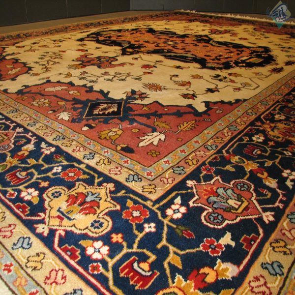 حدود دوازده متری دستباف هریس بخشایش طرح لچک ترنج خاص رنگ گیاهی - Image 7