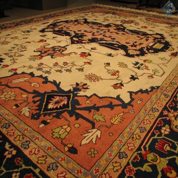 حدود دوازده متری دستباف هریس بخشایش طرح لچک ترنج خاص رنگ گیاهی - Image 8