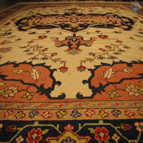 حدود دوازده متری دستباف هریس بخشایش طرح لچک ترنج خاص رنگ گیاهی - Image 9